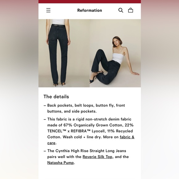 NWT reformation jeans - Picture 5 of 11